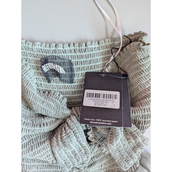 NWD Reformation Hibiscus Maxi Dress Gown Size S Seafoam #2A504 - Picture 7 of 13